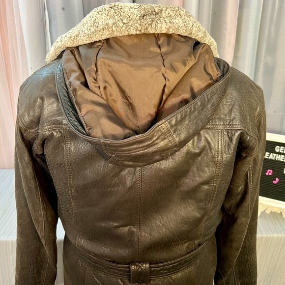 Brown Mid-thigh Customizable 3 Seasons Genuine Leather Jacket - Size L - Picture 2 of 16